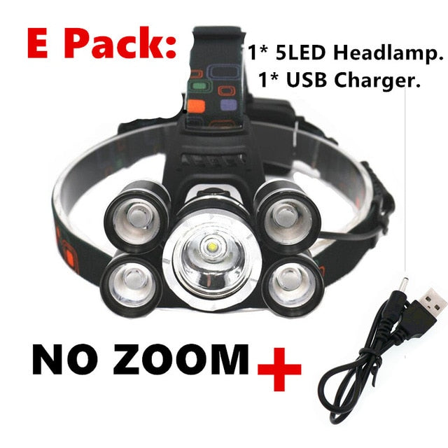 15000Lm XM-T6x3 LED Headlight ZOOM Flashlight Torch Camping Fishing Headlamp lantern Use 2*18650 battery / AC/Car/Usb/ charging